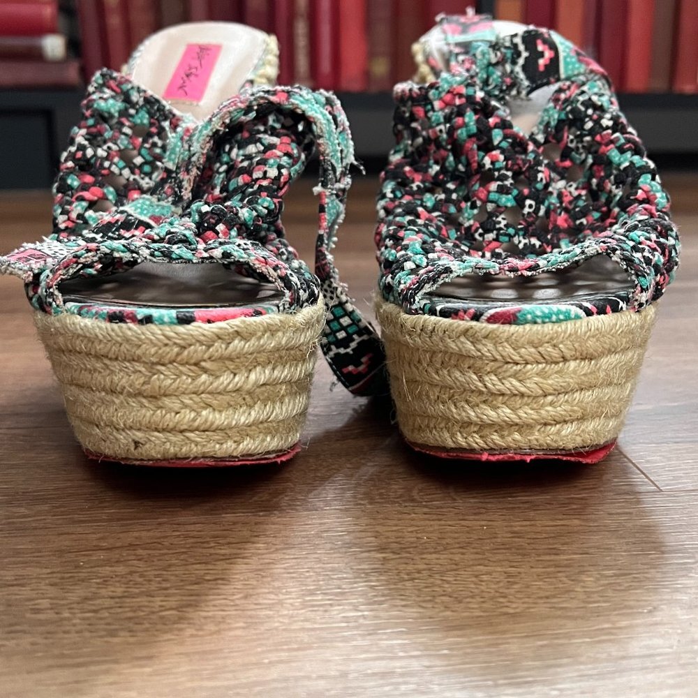 Betsey Johnson Beckeyy Braided Platform Jute Sandals Sz 8.5 - Picture 14 of 15